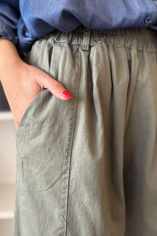 Gaberdine Barrel Pant Khaki 